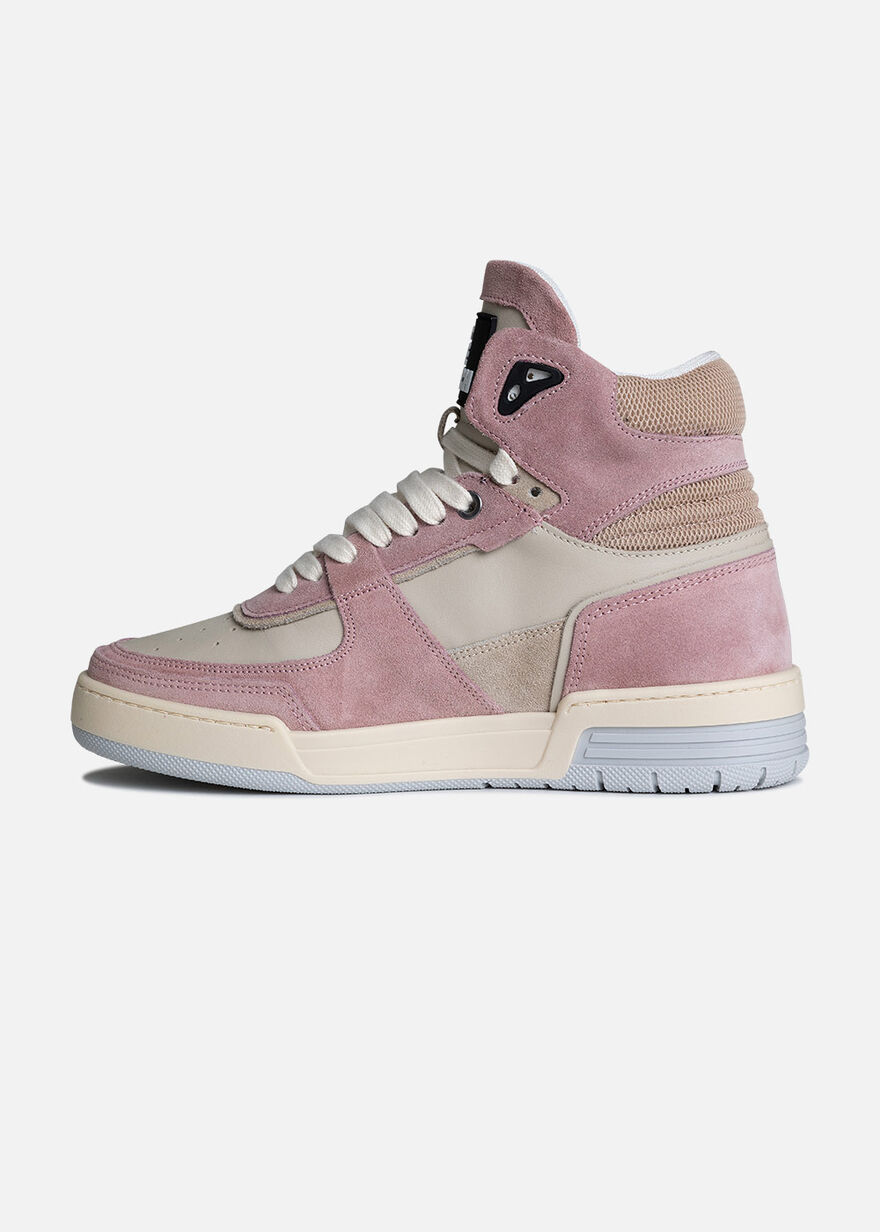 Basketta Hi - Leather/Tumbled Leather, Pink/Brown, hi-res