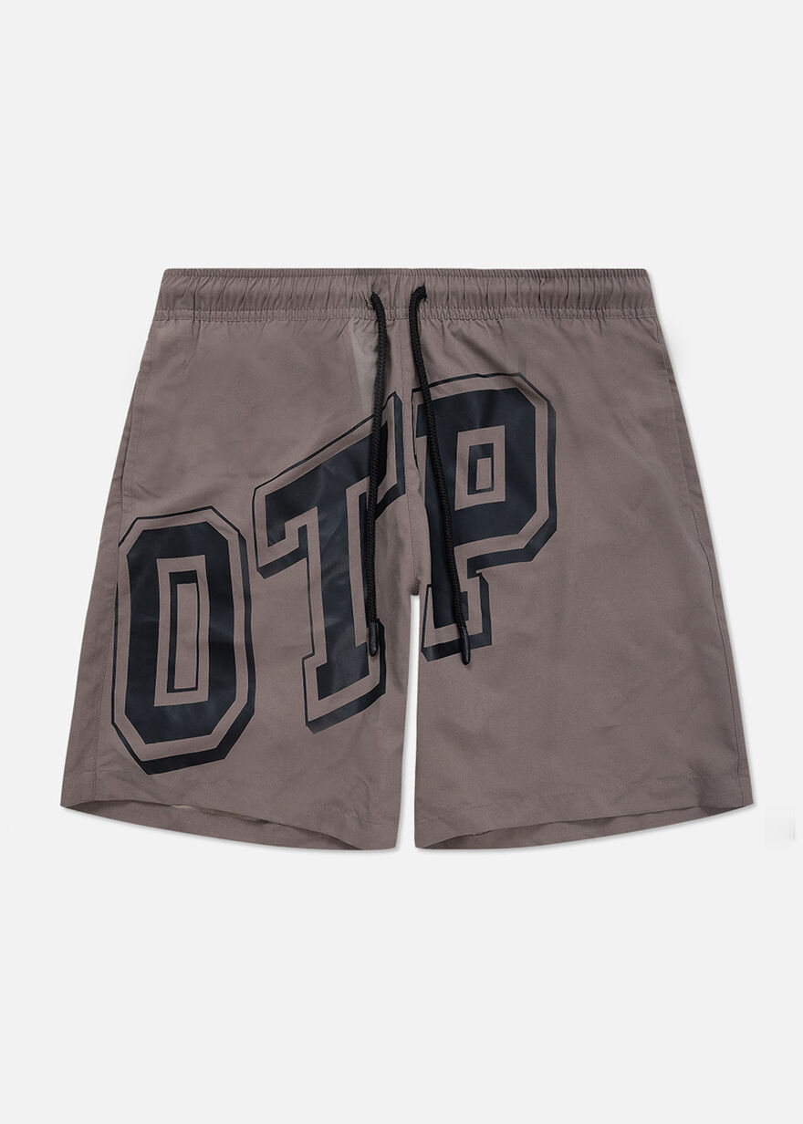 Swim Shorts - 100% Polyester, Brown, hi-res