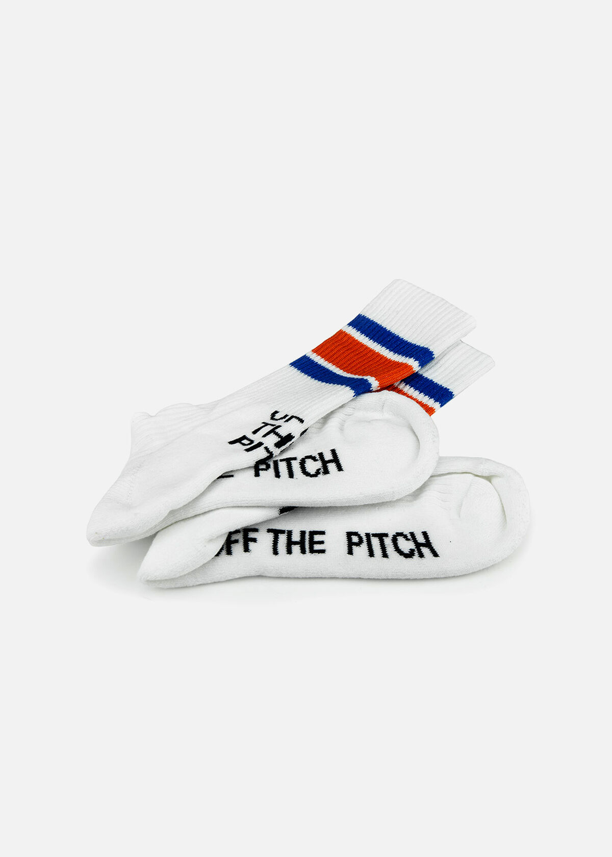 Save Money Socks - White/Cobalt/Orange - Cotton / , White, hi-res
