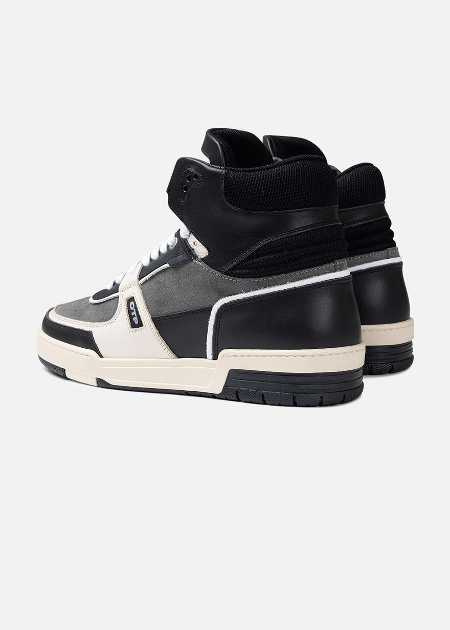 Basketta Hi - Leather/Tumbled Leather, Black/Grey, hi-res