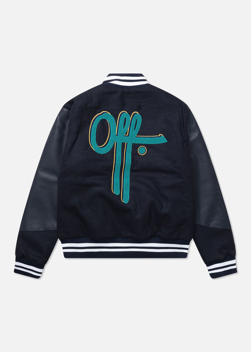 Baseball Jacket Melton - Wool, Navy, hi-res