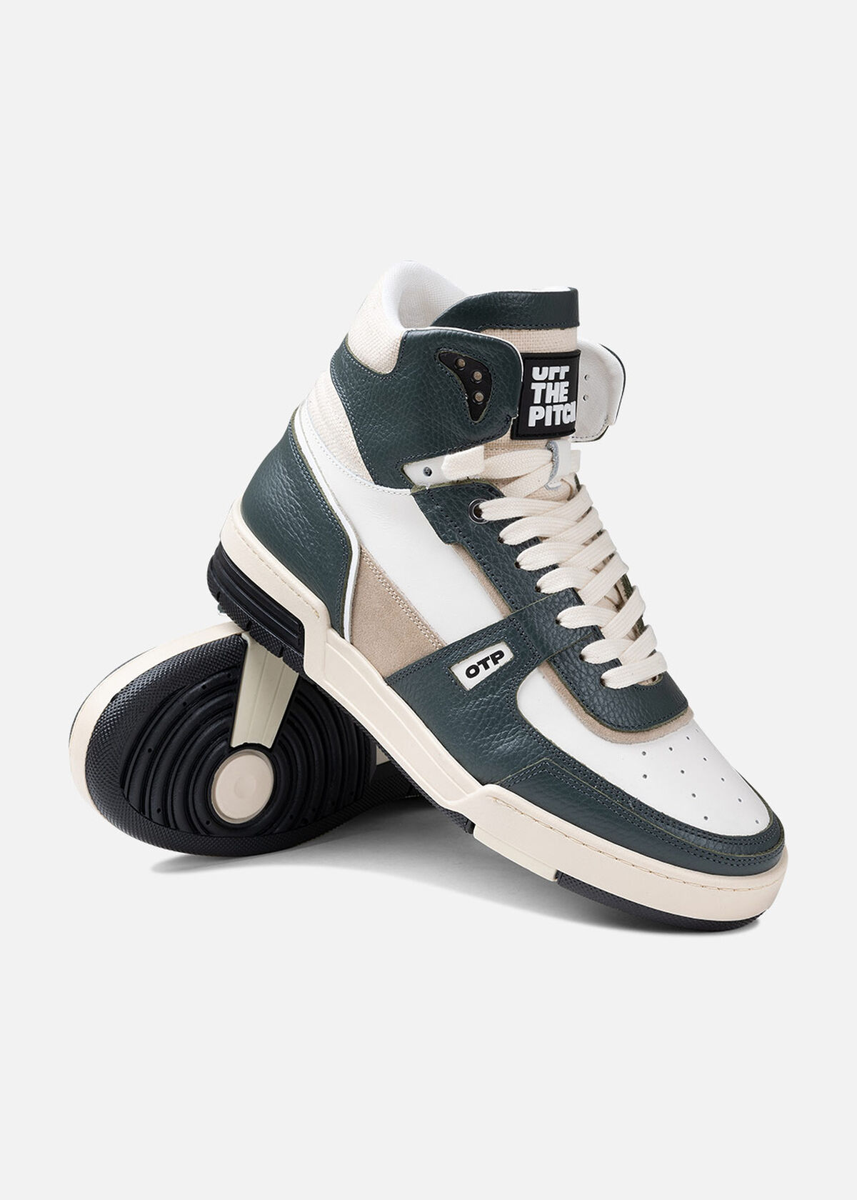 Basketta Hi - Leather/Tumbled Leather, Army green, hi-res
