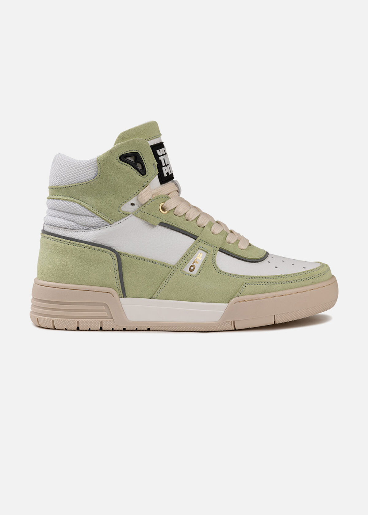 Basketta Hi - Silky Suede, Green/White, hi-res