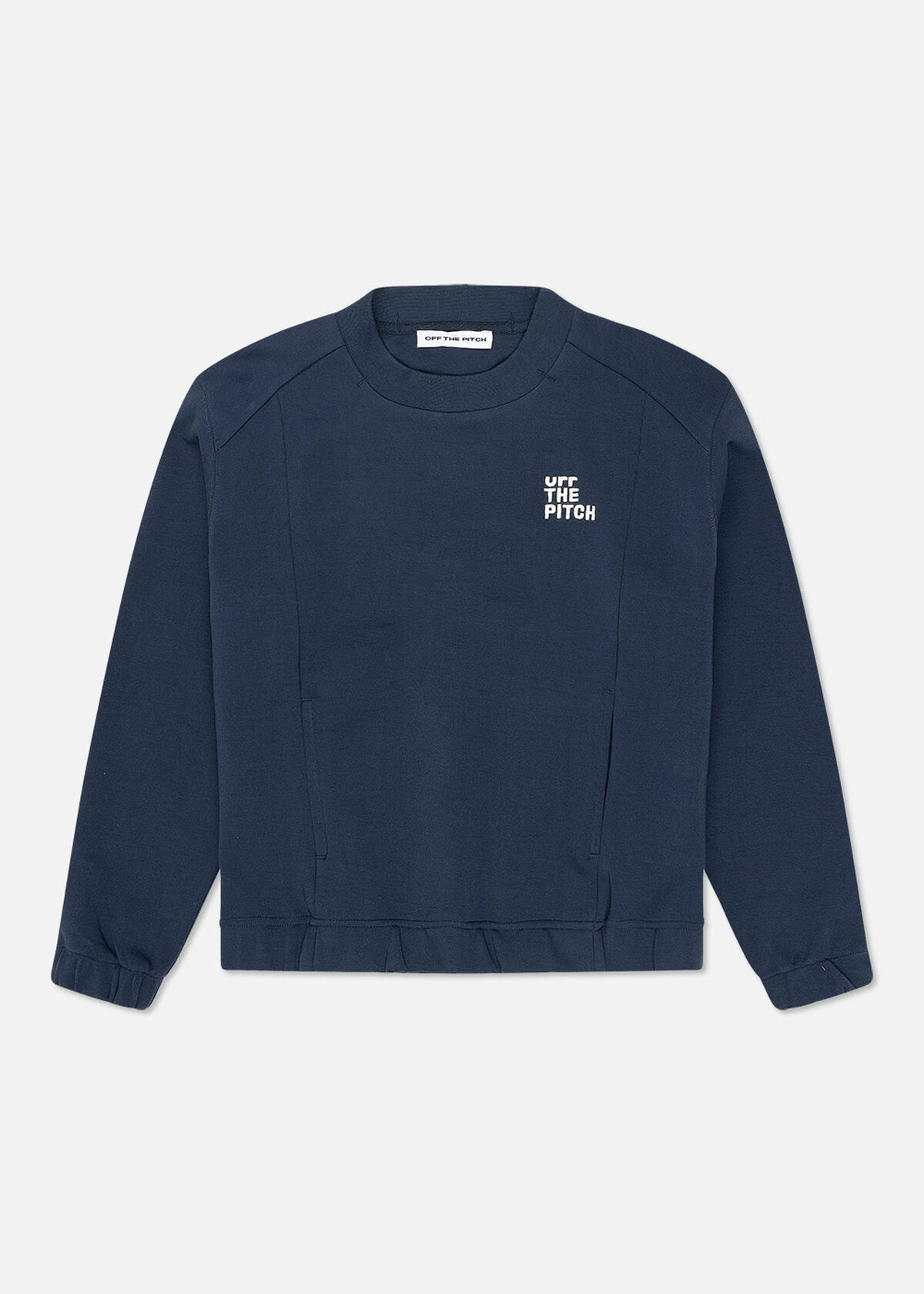 Offset Crewneck Woman - 78% Cotton/17% Polyester/5, Navy/Black, hi-res
