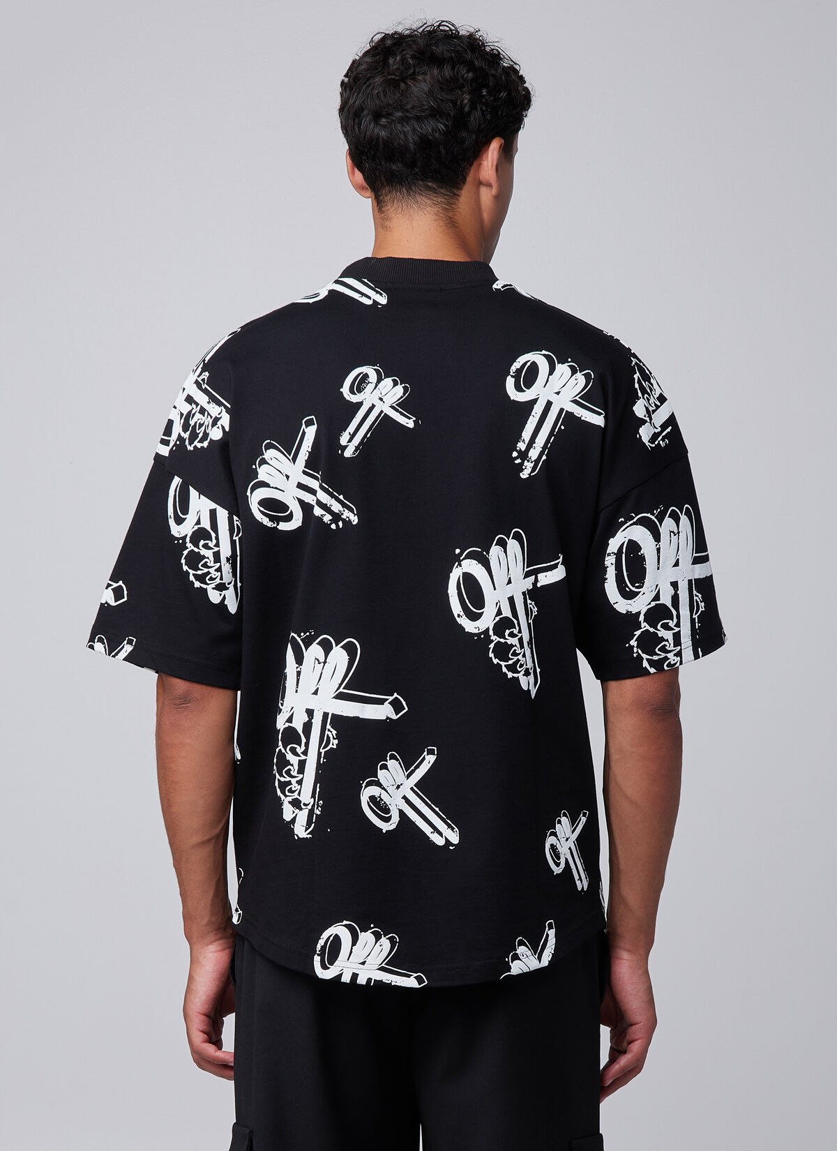 Off Mark Oversized Tee, Black, hi-res