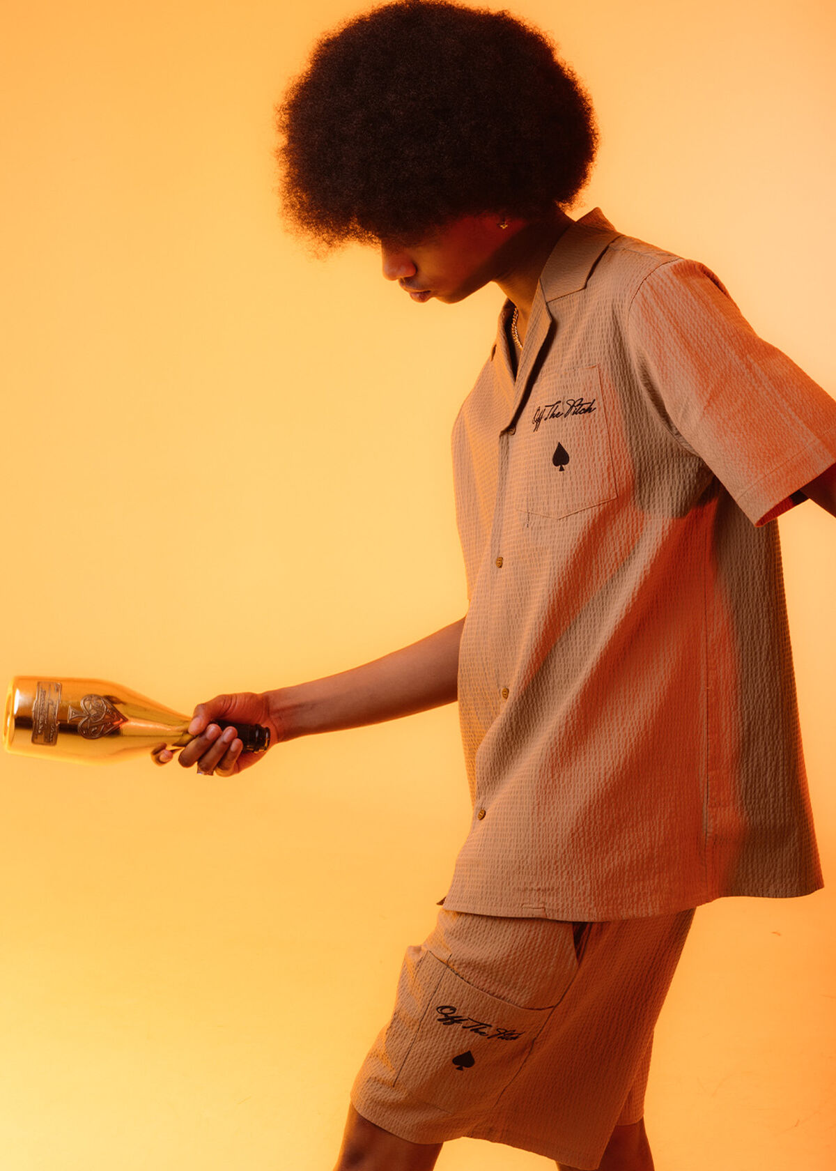 Script Ace Shorts, Cream/Bronze, hi-res