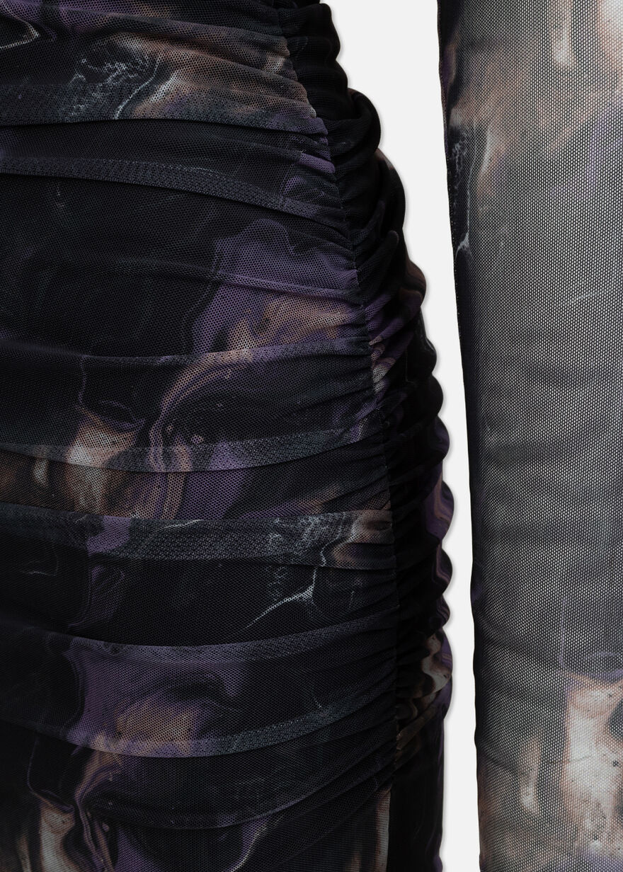 Marble Mesh Dress, Purple/Black, hi-res