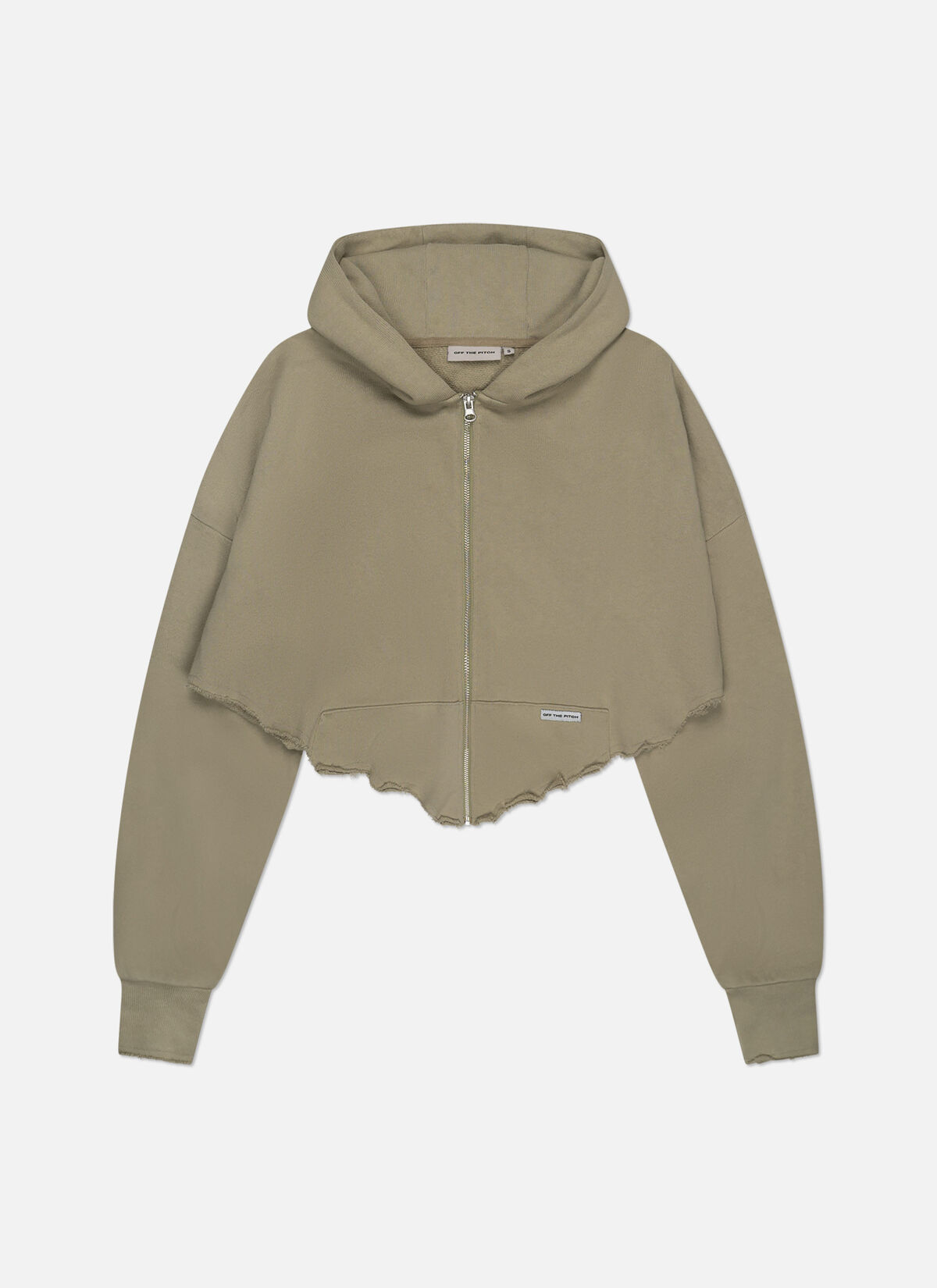 Frayed Edge Cropped Hood, Dark green, hi-res