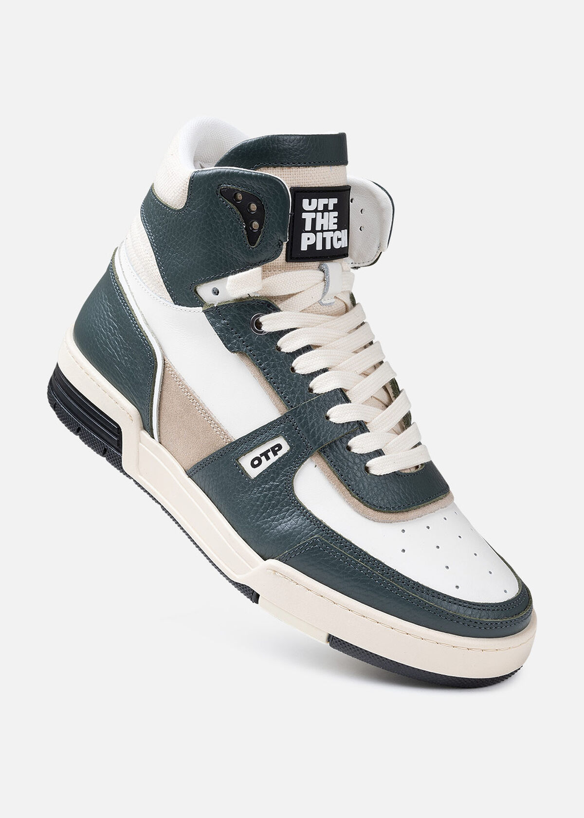 Basketta Hi - Leather/Tumbled Leather, Army green, hi-res