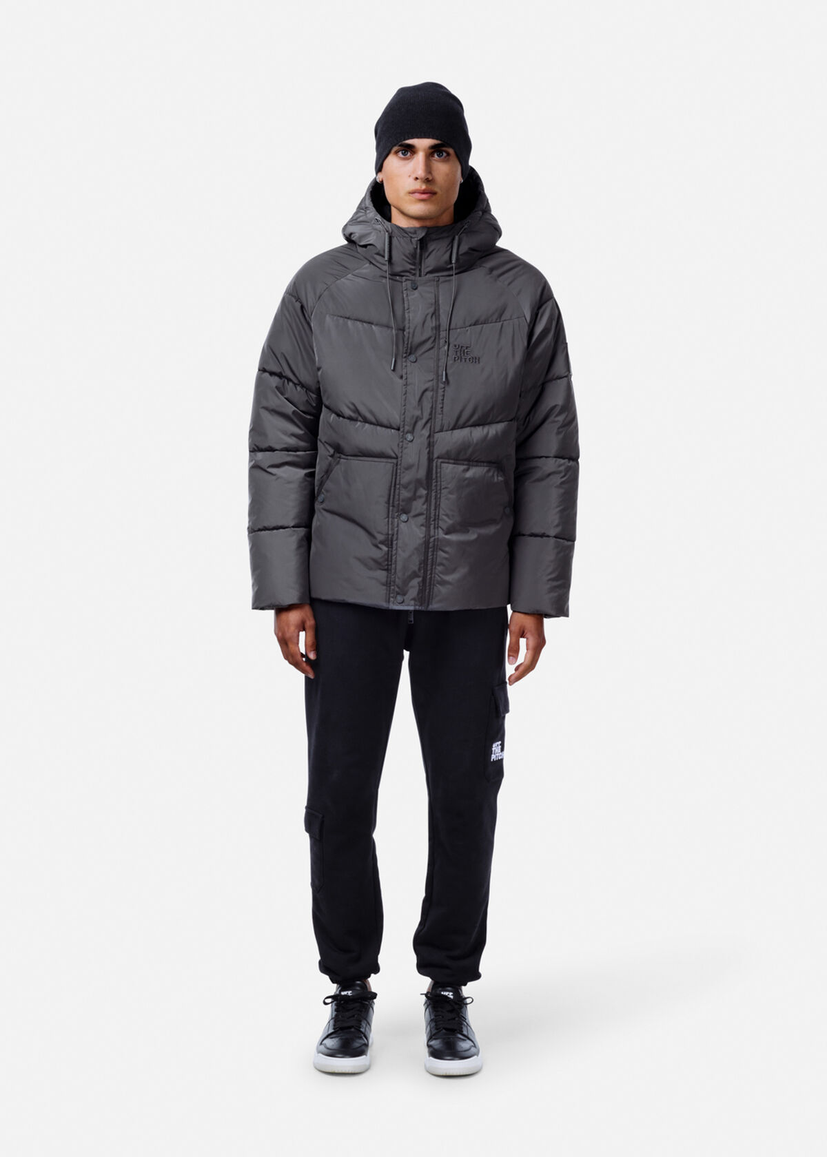 Short Down Jacket, Dark grey, hi-res