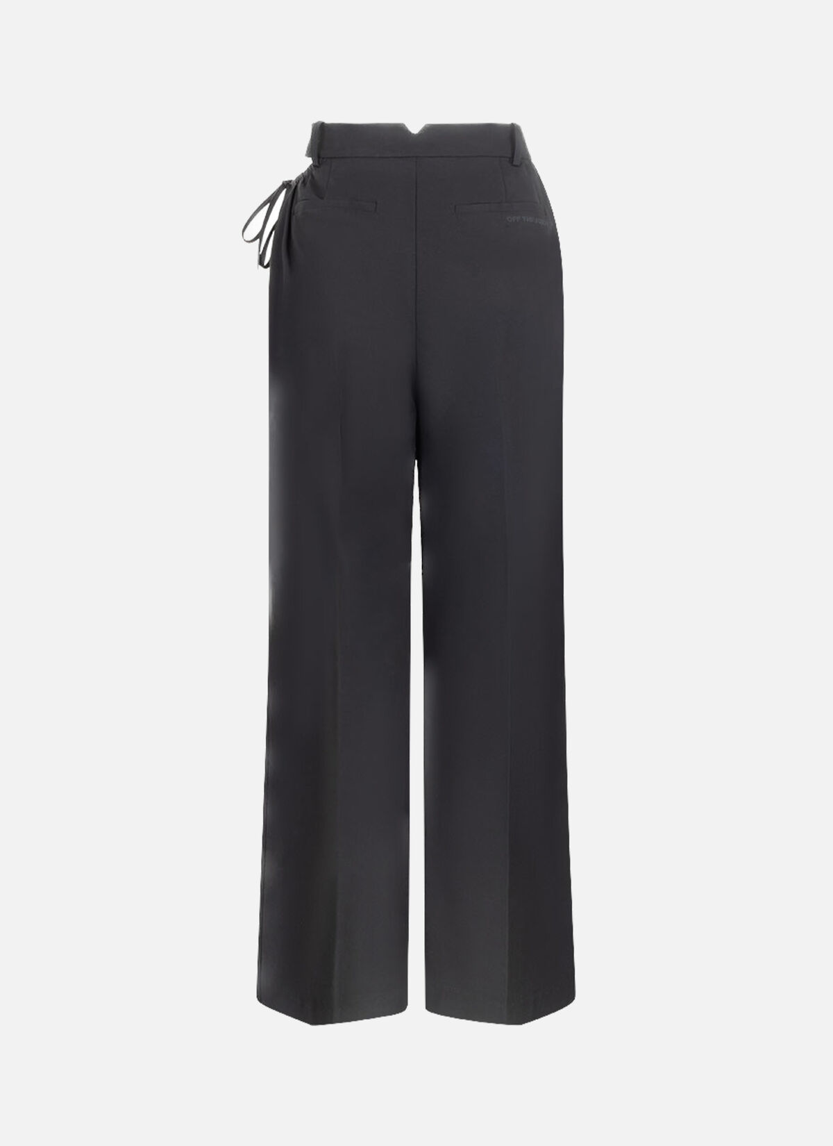 Gathered Drawstring Pants, Black, hi-res