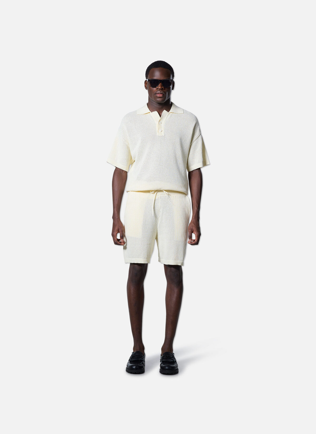 Crochet Boulevard Polo, Off white, hi-res