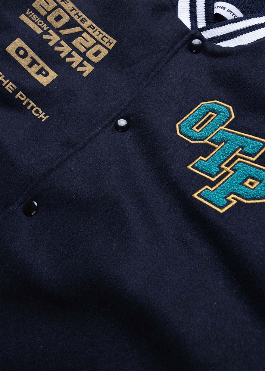 Baseball Jacket Melton - Wool, Navy, hi-res