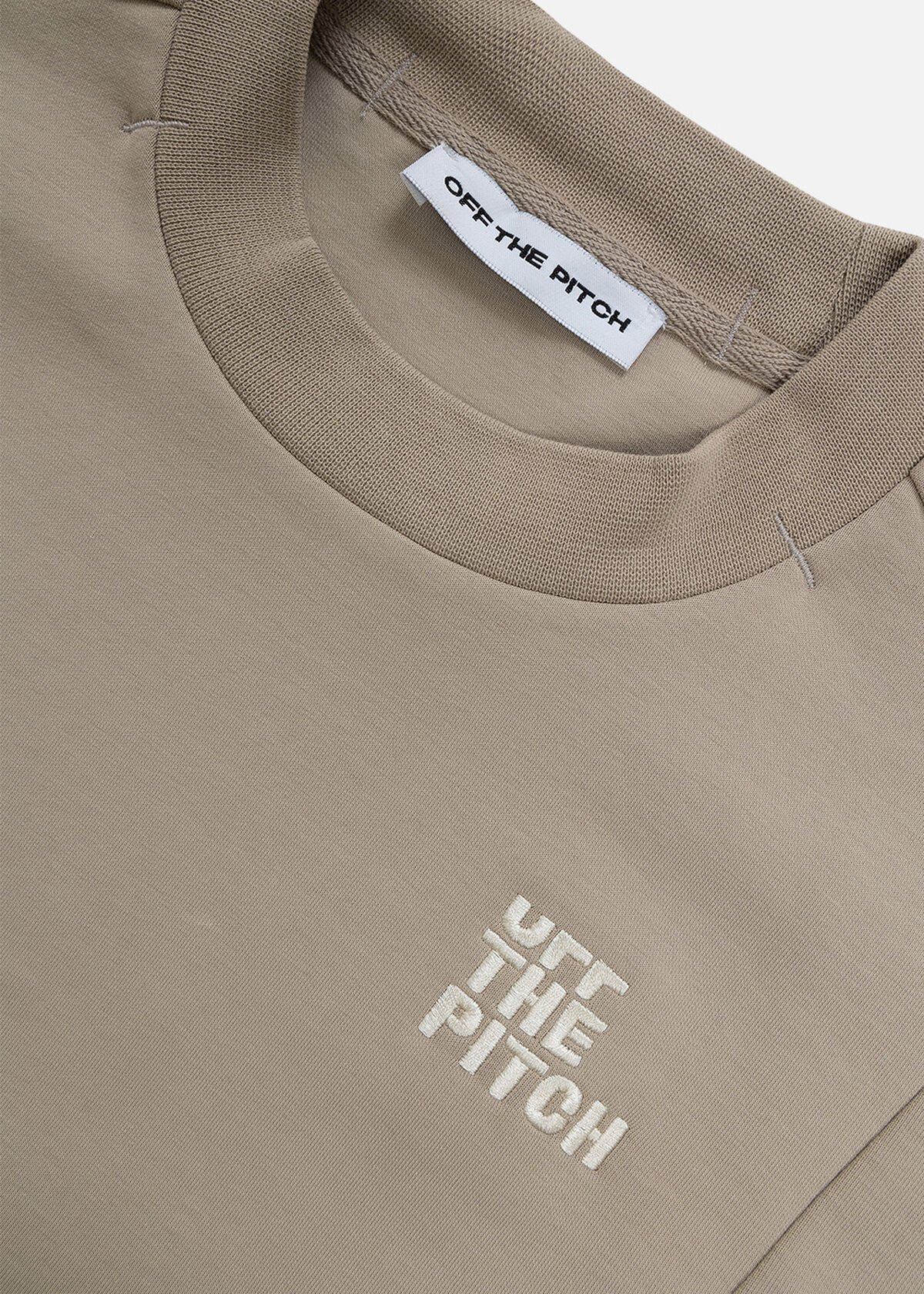 Offset Crewneck Woman - 78% Cotton/17% Polyester/5, Sand, hi-res