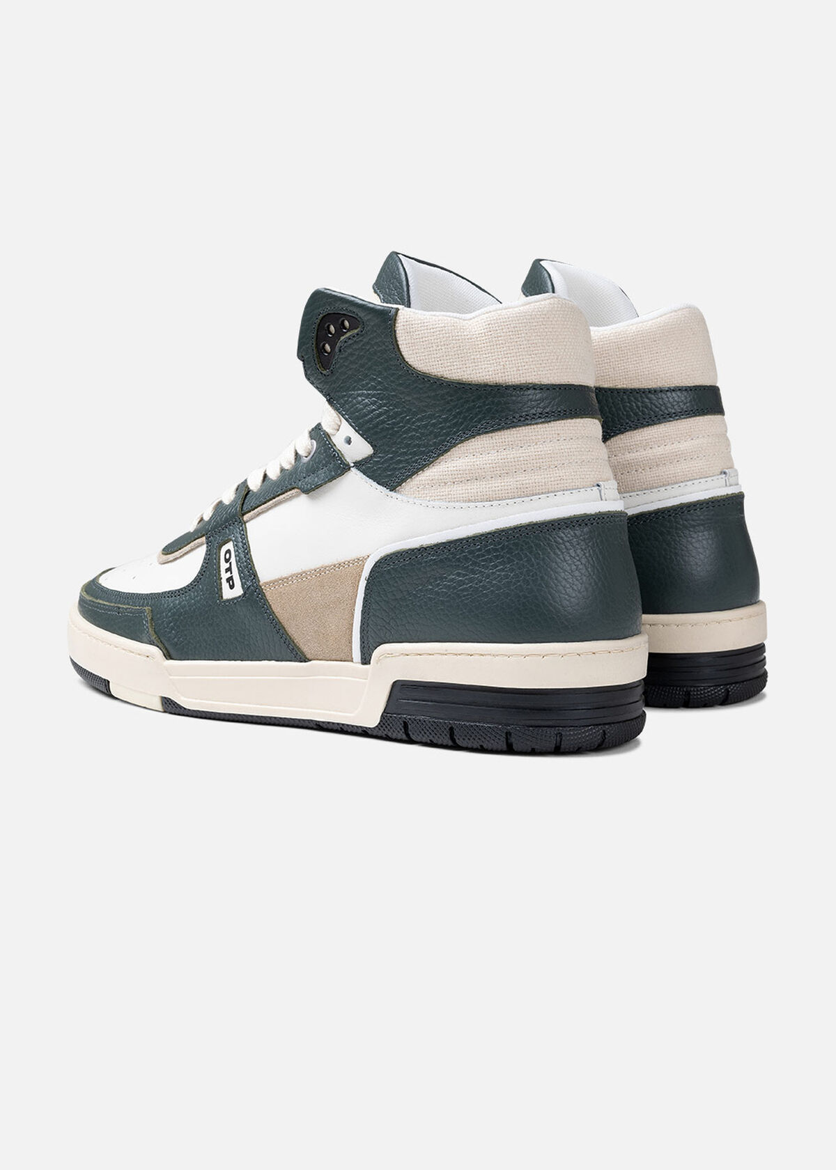 Basketta Hi - Leather/Tumbled Leather, Army green, hi-res