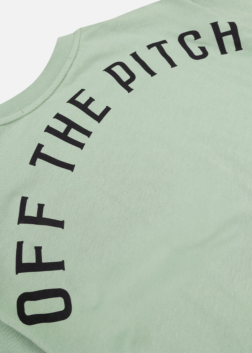 Loose Fit Pitch Tee - 100% Cotton, Green/White, hi-res
