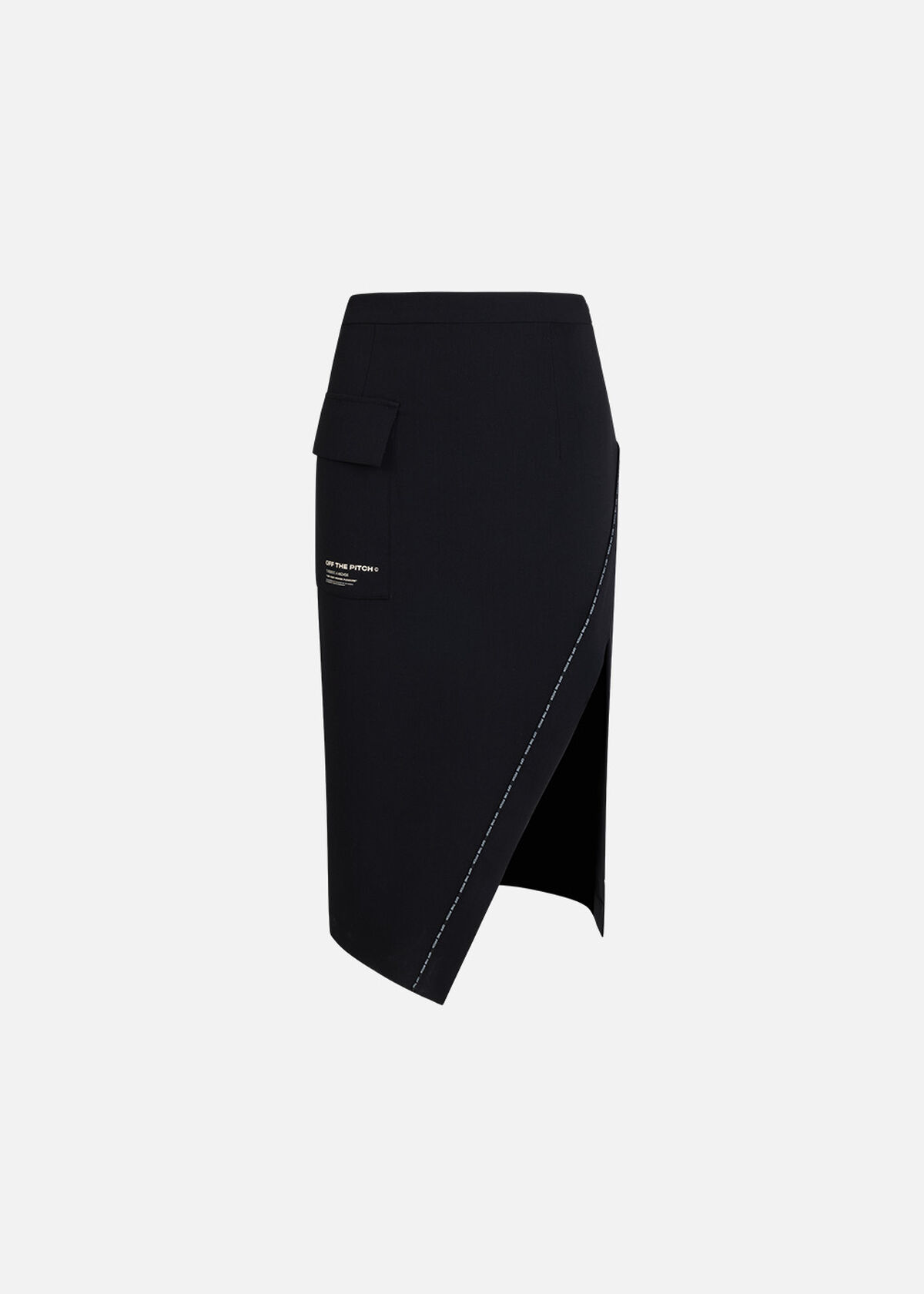 Asymmetric Smart Skirt, Black, hi-res