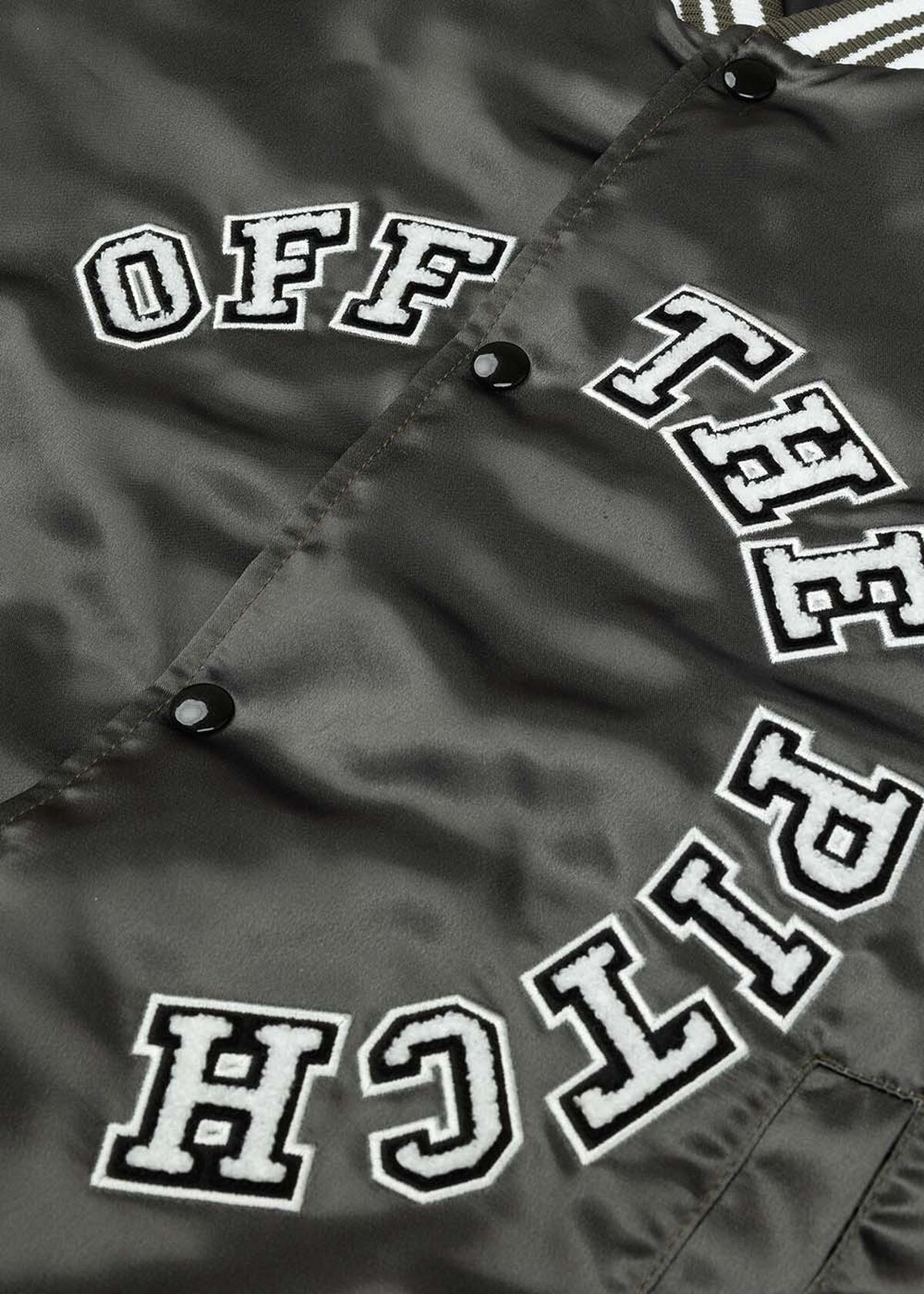 Satin Varsity Jacket, Brown/Green, hi-res