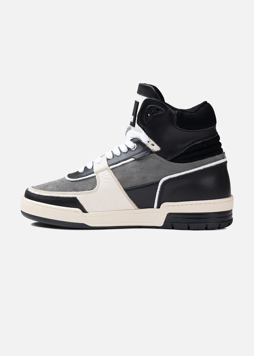 Basketta Hi - Leather/Tumbled Leather, Black/Grey, hi-res