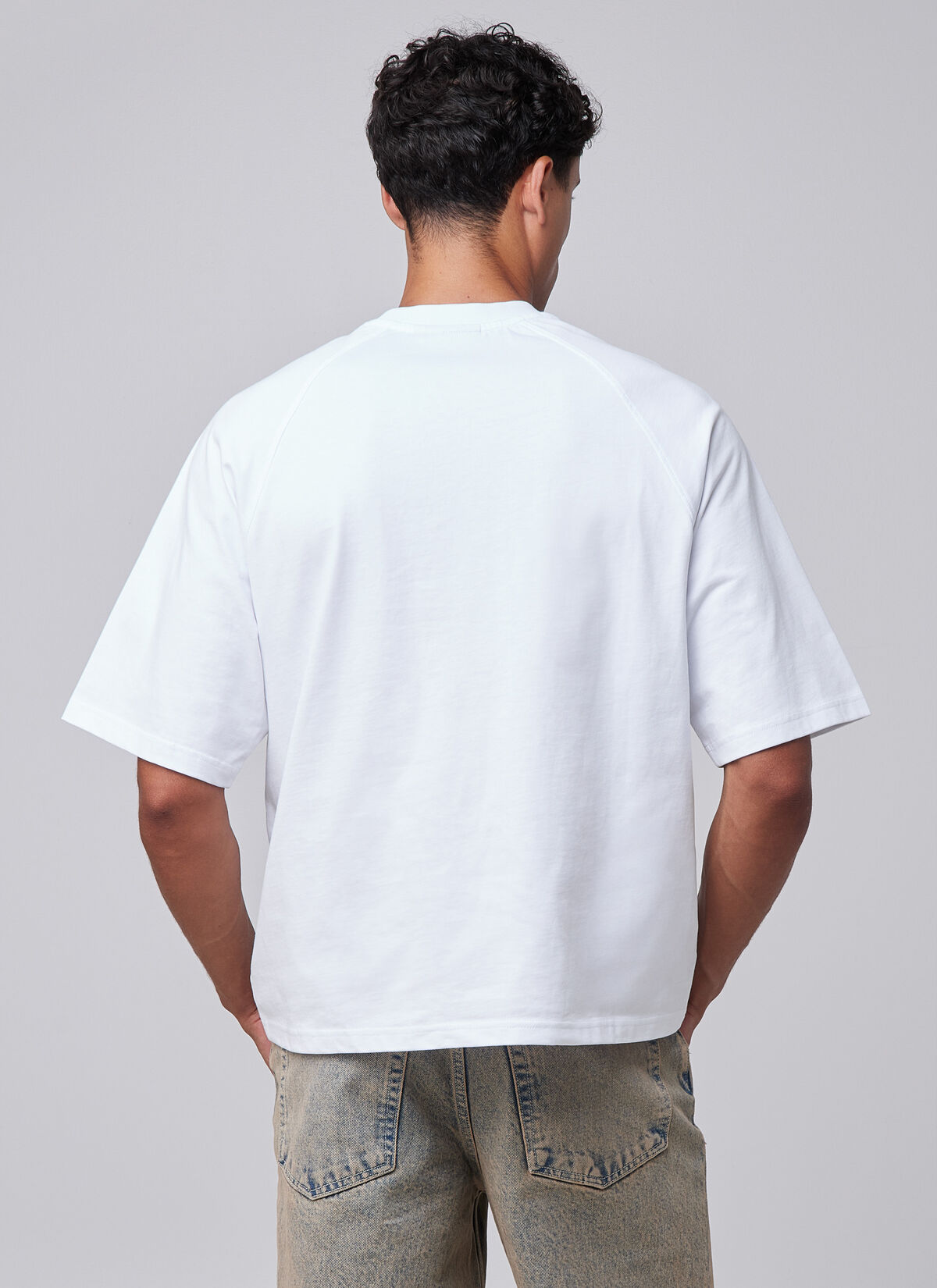 Raglan Loose Fit Tee, White, hi-res