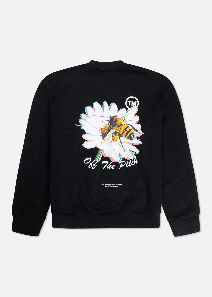 Sweat Bee Crewneck - 65% Cotton / 35% Polyster, Black, hi-res