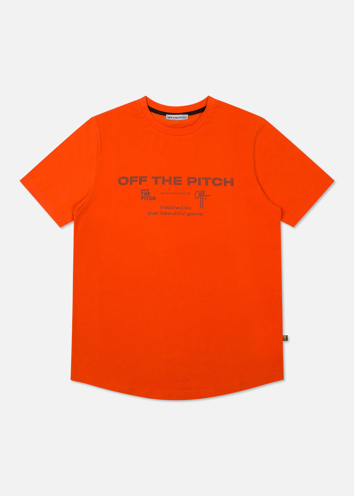 The Sage Slimfit Tee - Black - 95% Cotton 5% Elast, Orange, hi-res