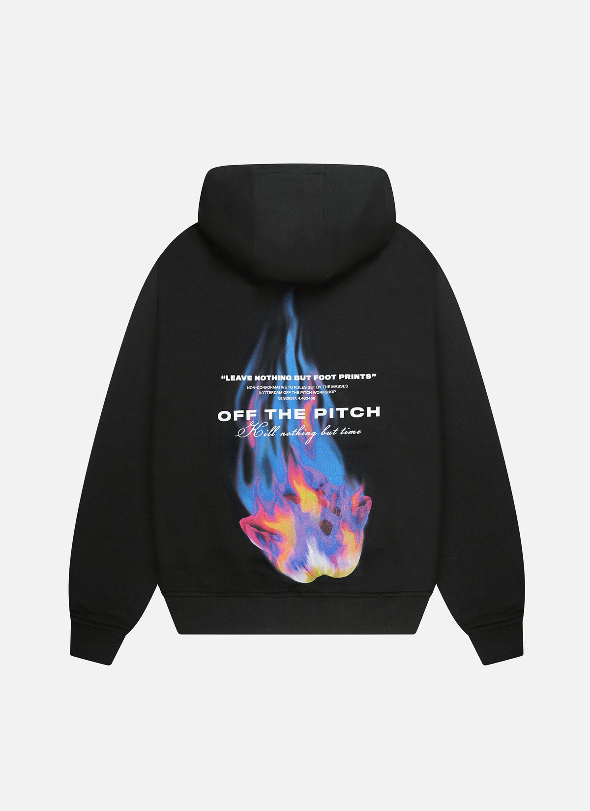 Burning Flower Hood, Black, hi-res