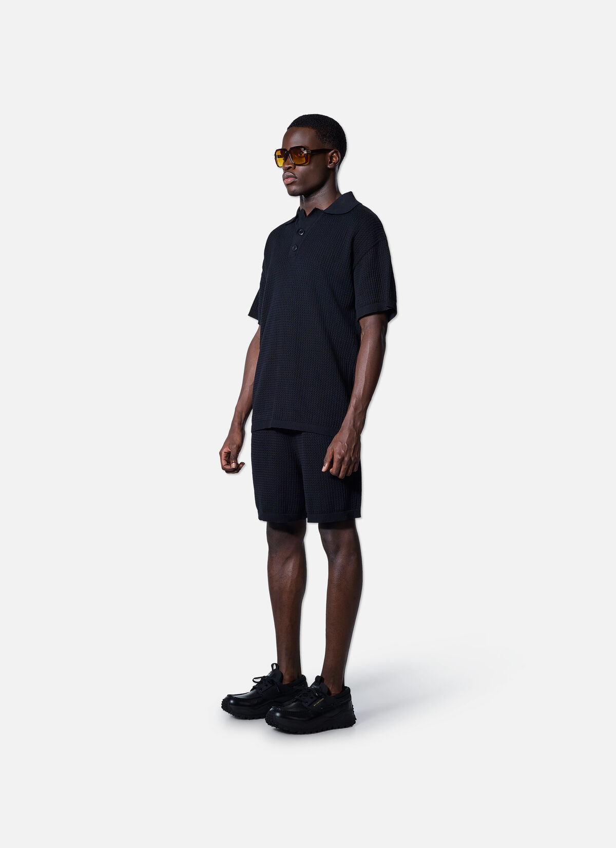 Crochet Boulevard Polo, Black, hi-res