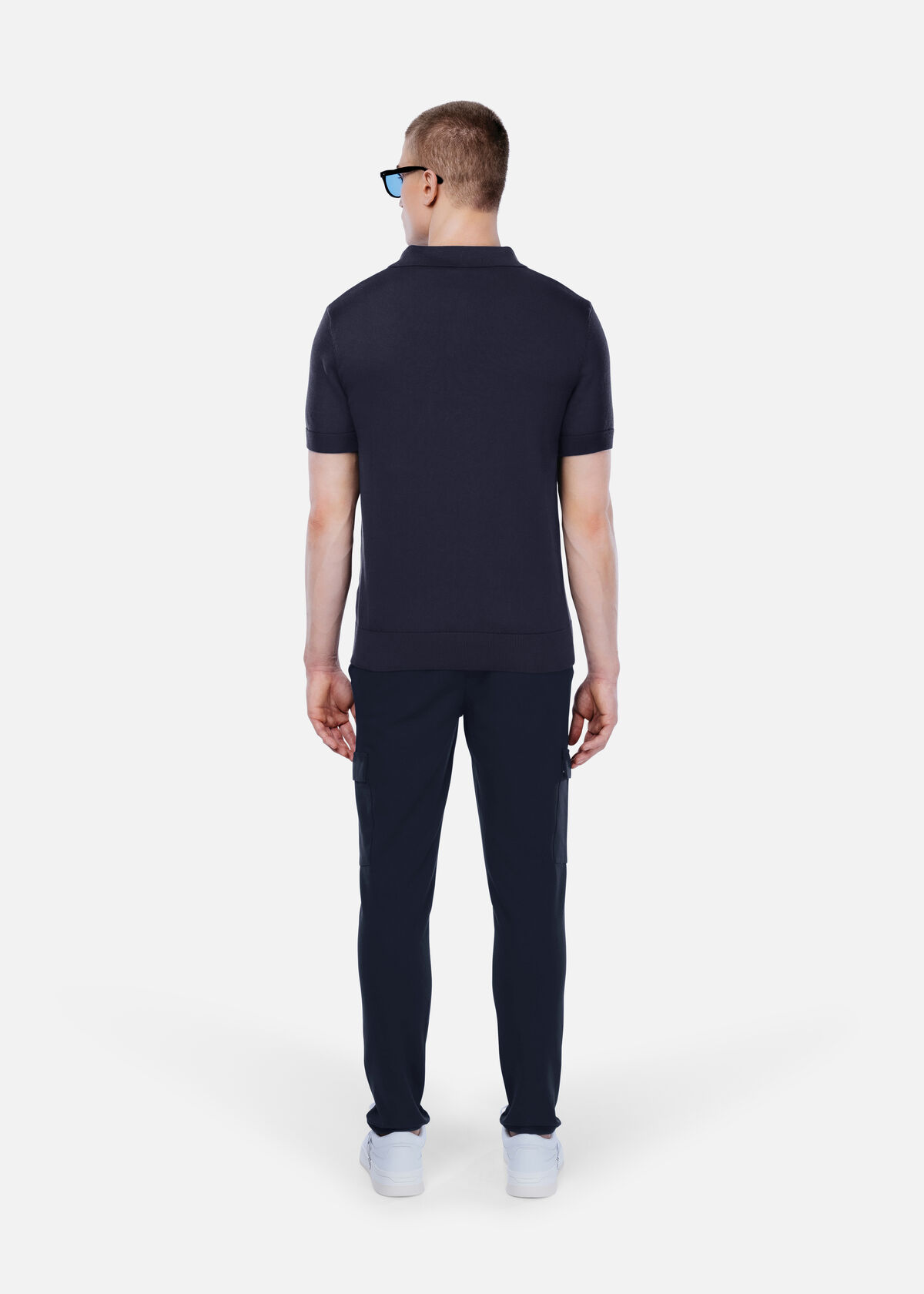 Smart Knitted Polo, Navy, hi-res