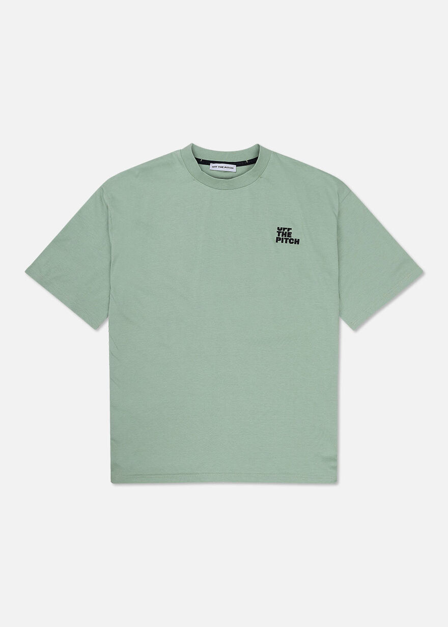 Loose Fit Pitch Tee - 100% Cotton, Green/White, hi-res