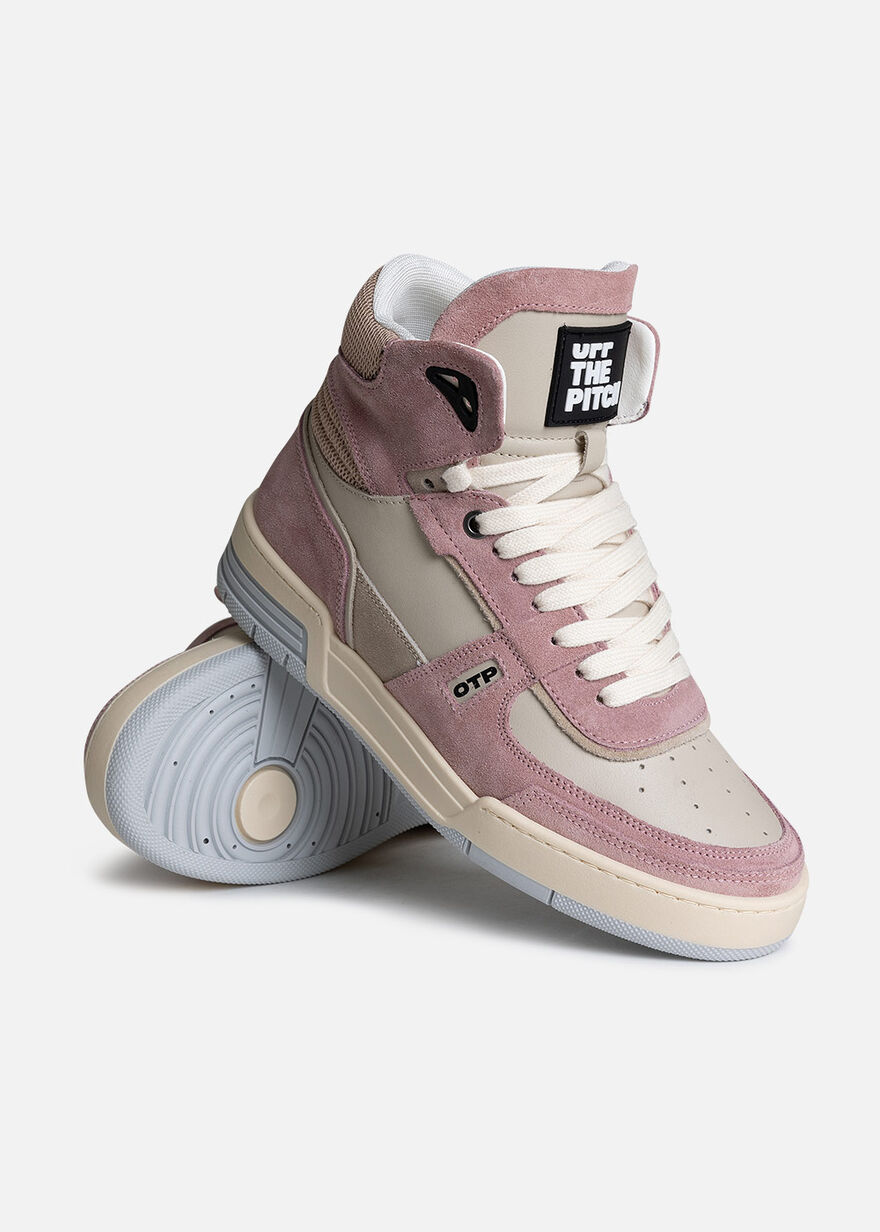 Basketta Hi - Leather/Tumbled Leather, Pink/Brown, hi-res