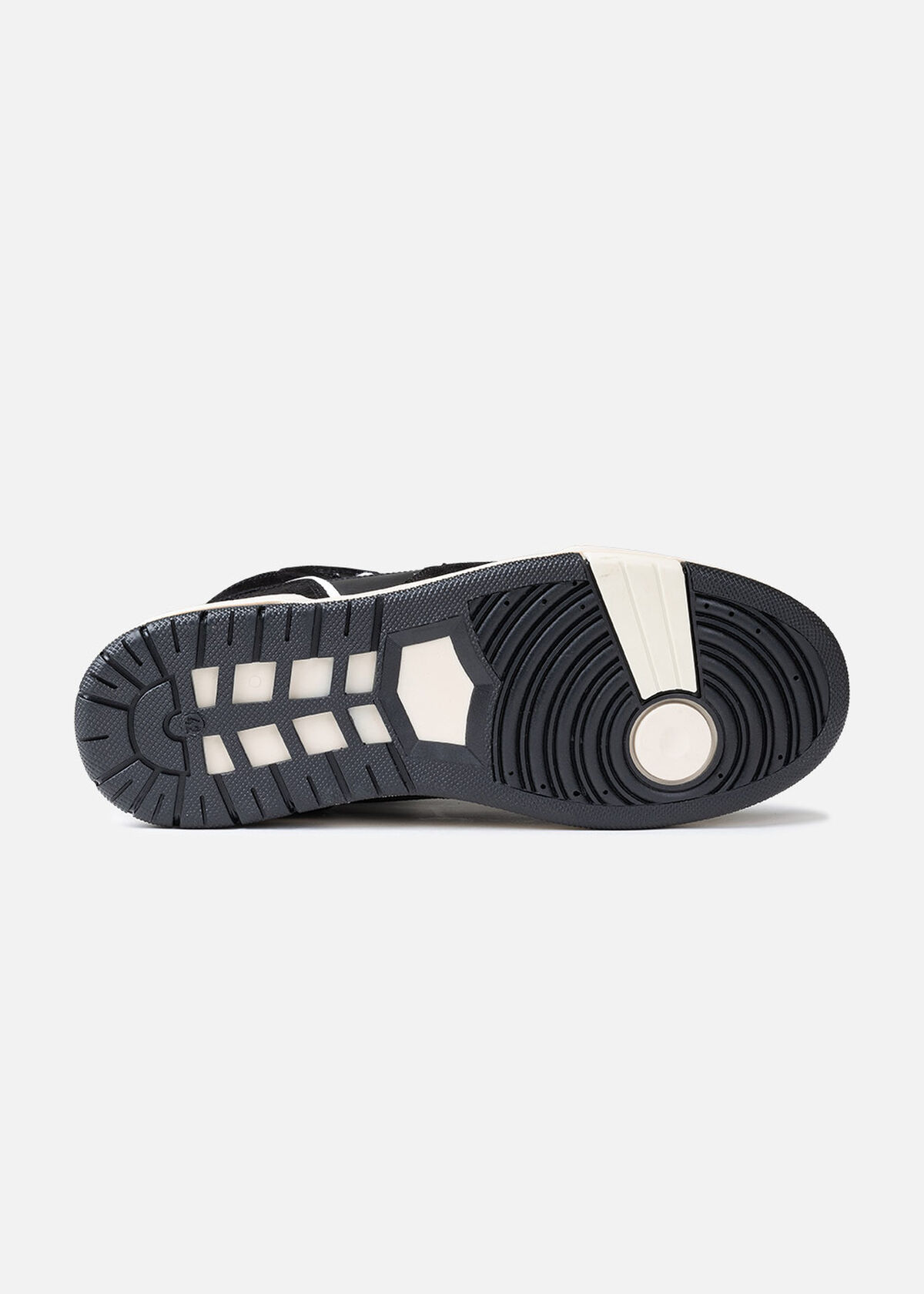 Basketta Hi - Leather/Tumbled Leather, Black/White, hi-res