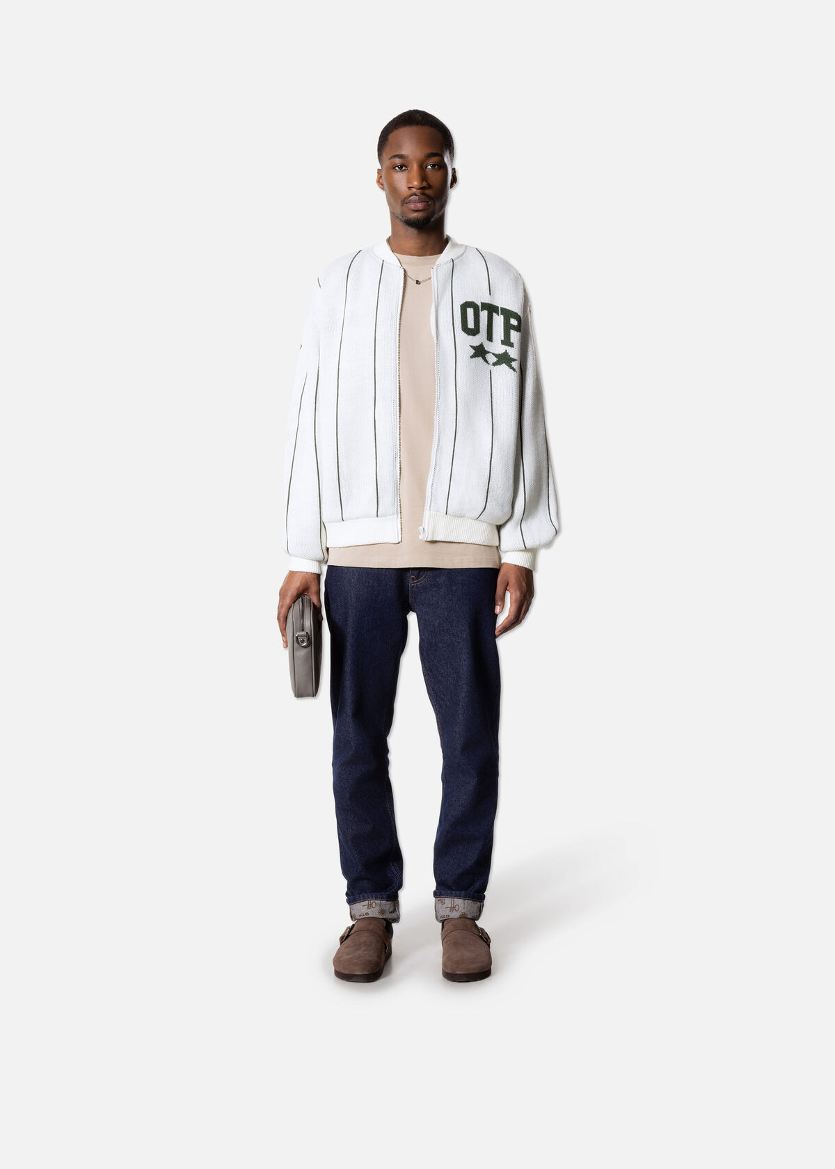 Knitted Champ Jacket, Off white, hi-res
