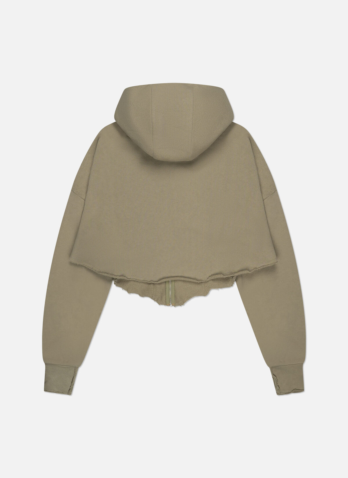 Frayed Edge Cropped Hood, Dark green, hi-res