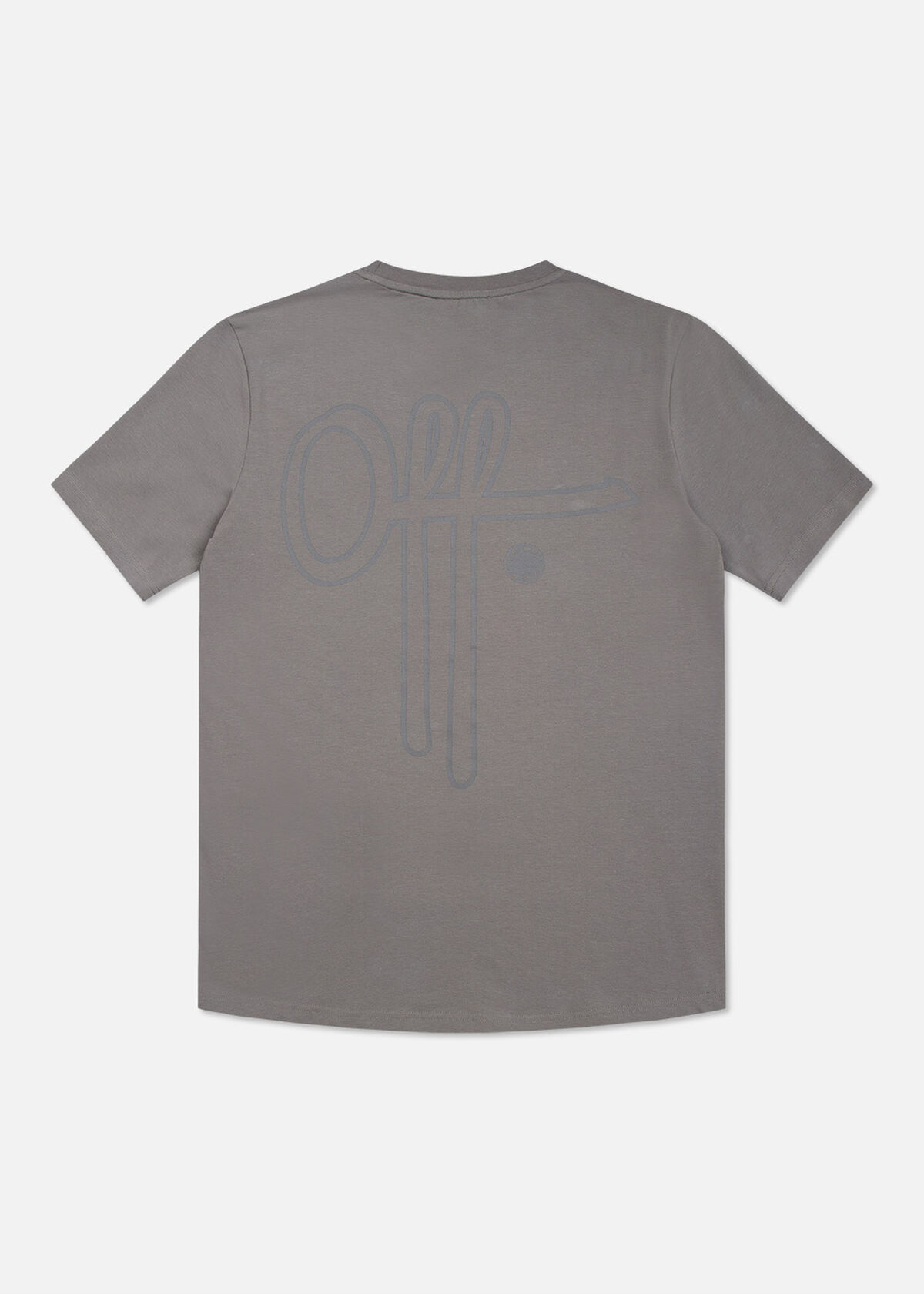 Outline Off Slimfit tee- 95% Cotton 5% Elastane- L, Grey, hi-res