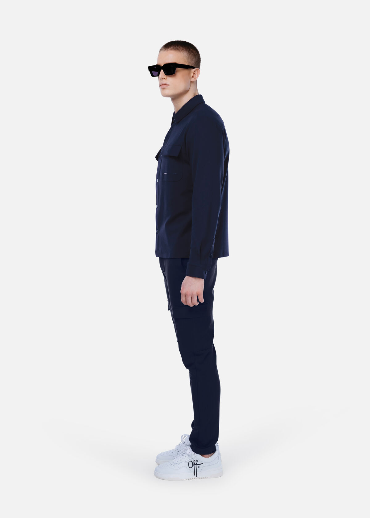 Smart Interlock Overshirt, Navy, hi-res
