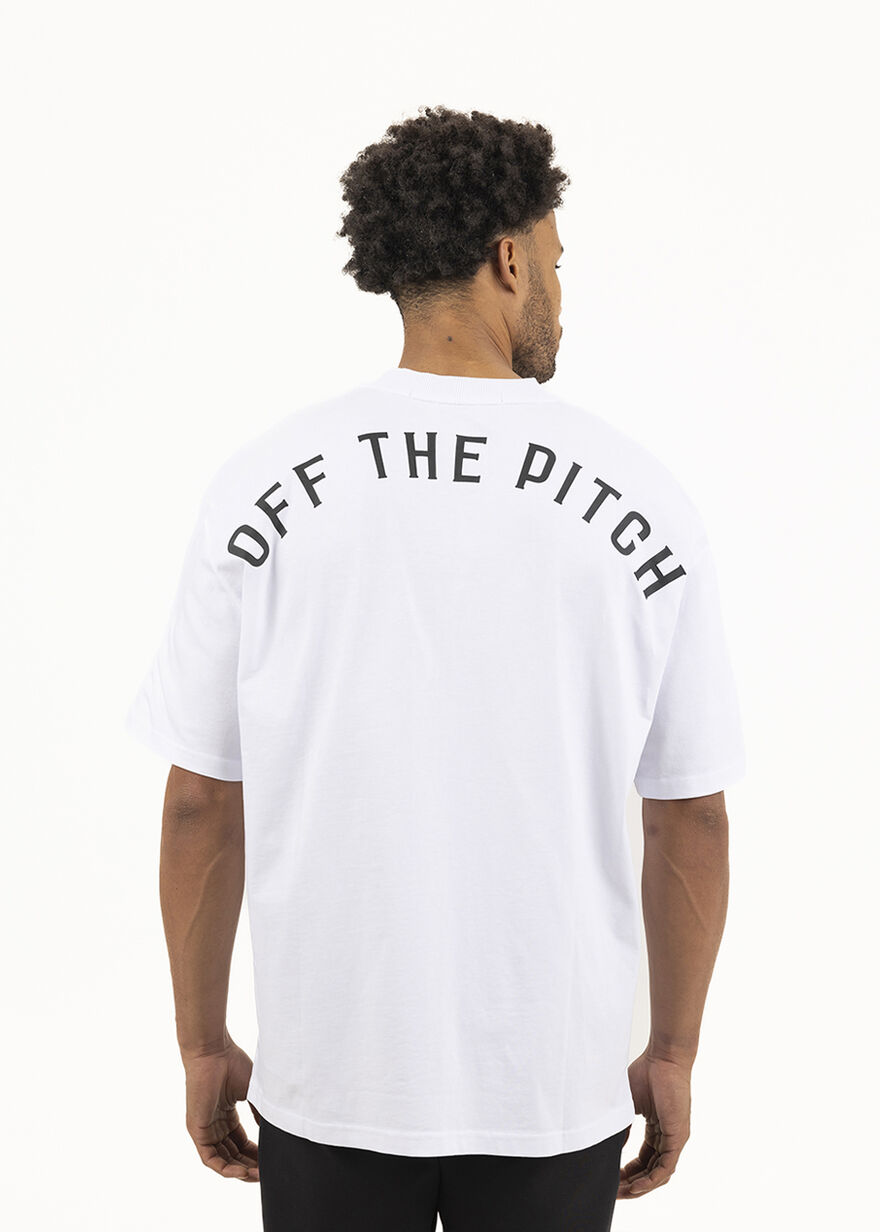 Loose Fit Pitch Tee - 100% Cotton, White, hi-res