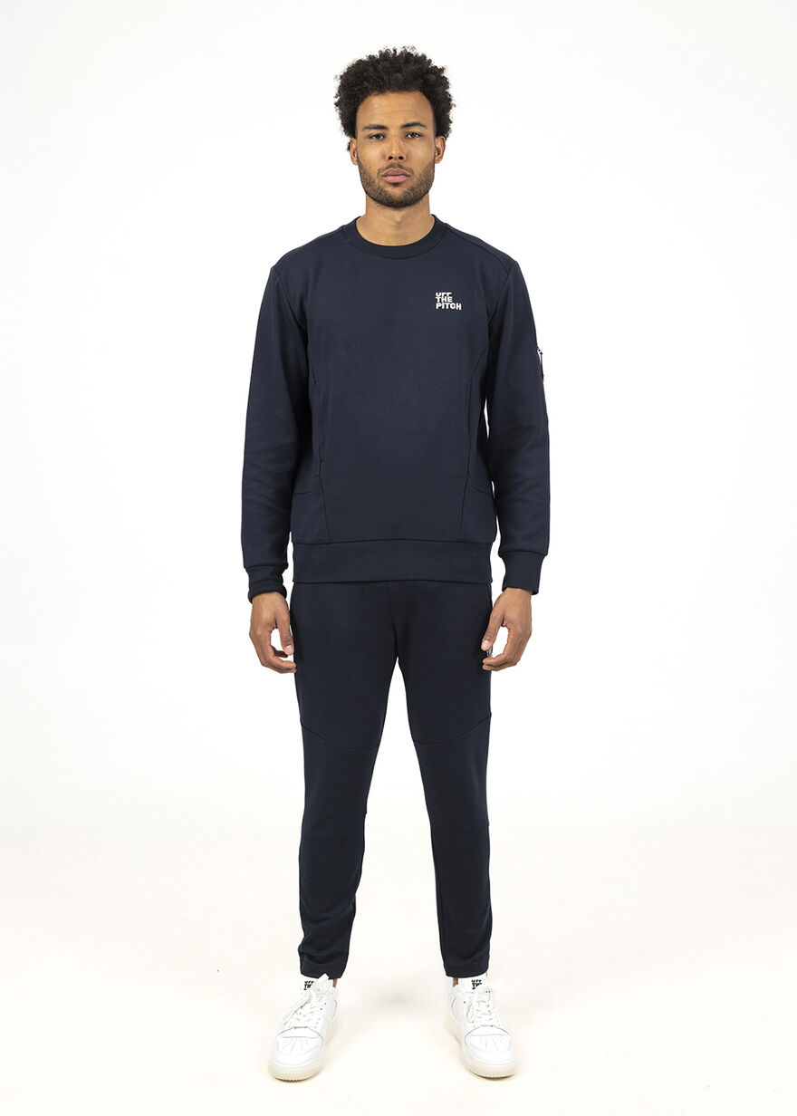 Offset Jogger - 78% Cotton/17% Polyester/5% Elasta, Navy/Black, hi-res