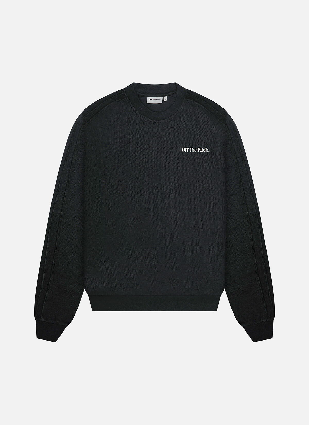 Raw Edge Panel Crew, Black, hi-res
