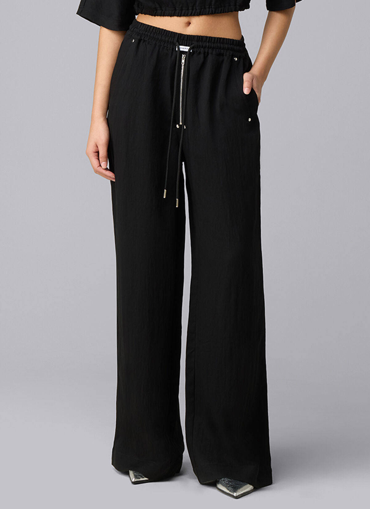 Relaxed Fit Mona Pants, Black, hi-res