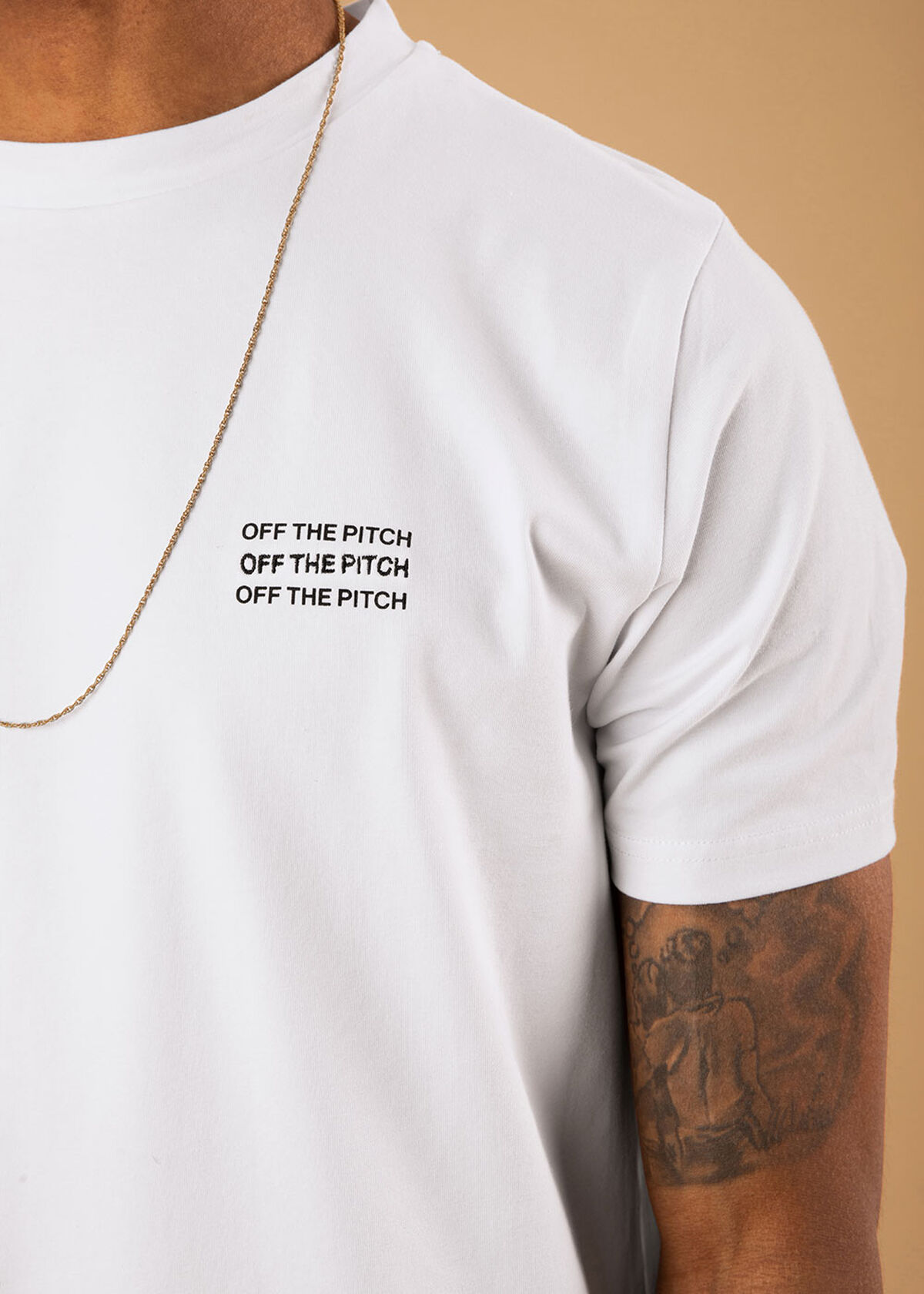 The Saturn Slimfit Tee - Black - 95% Cotton 5% Ela, White, hi-res