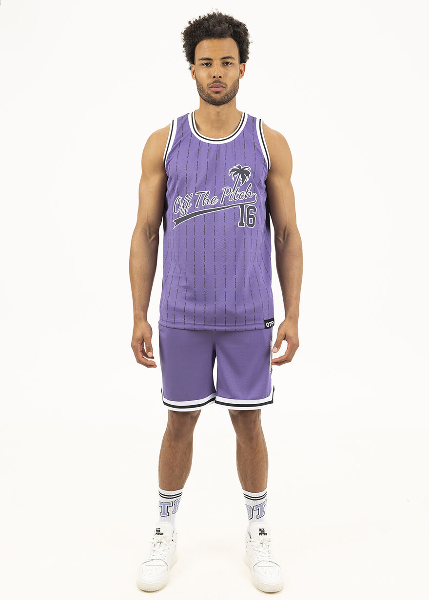 Tropea Basketball Shorts - 95% Polyester / 5% Elas, Purple, hi-res
