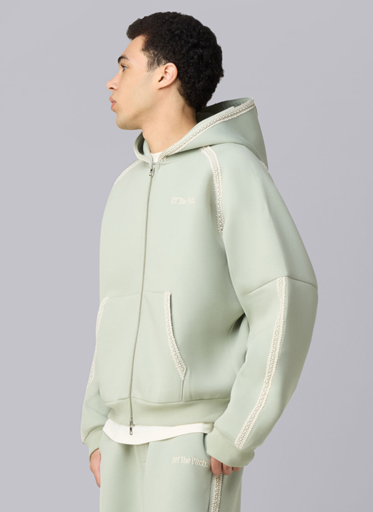 Adorment Zip Hood, Khaki, hi-res