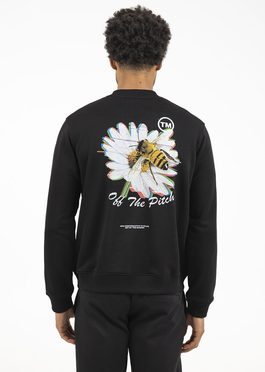 Sweat Bee Crewneck - 65% Cotton / 35% Polyster, Black, hi-res