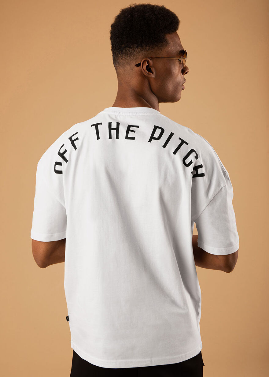 Shop The Pitch 2.0 Oversized Tee - White - 100% Cotton | Off The Pitch