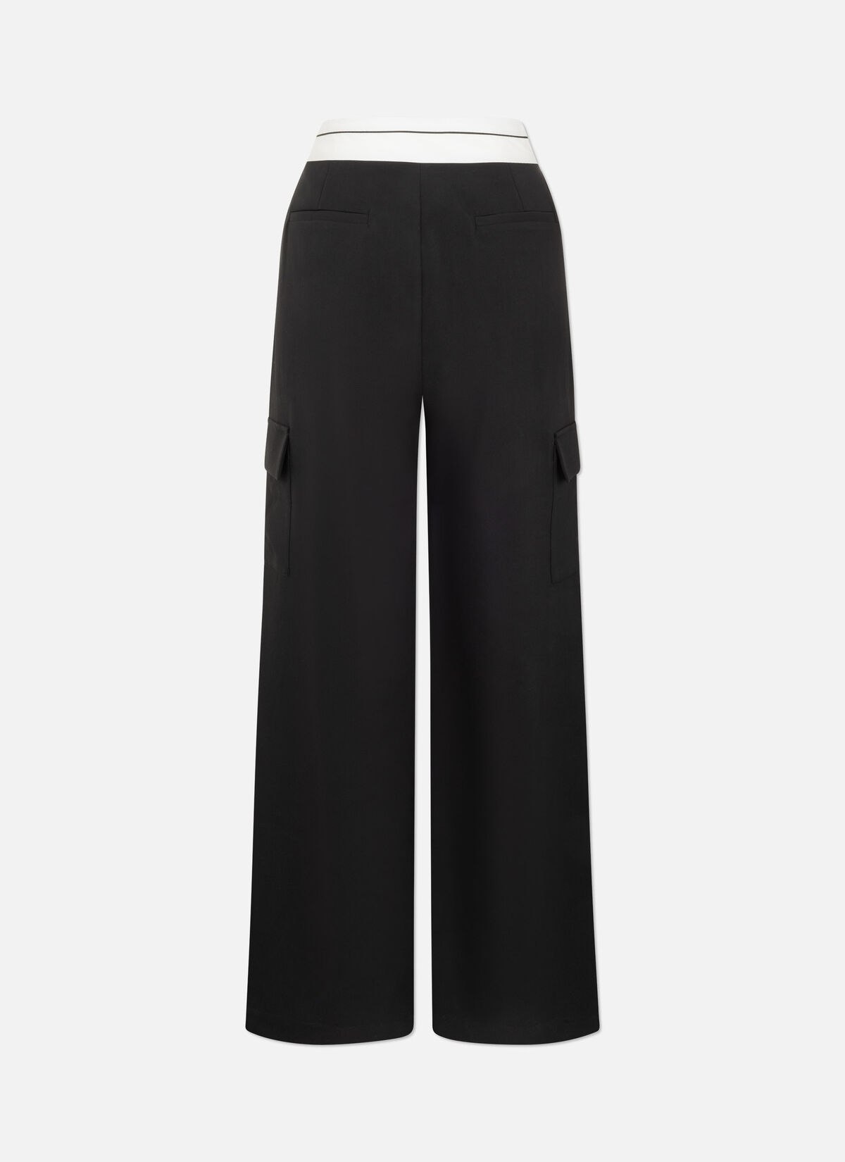 Pleated Lana Pants, Black, hi-res