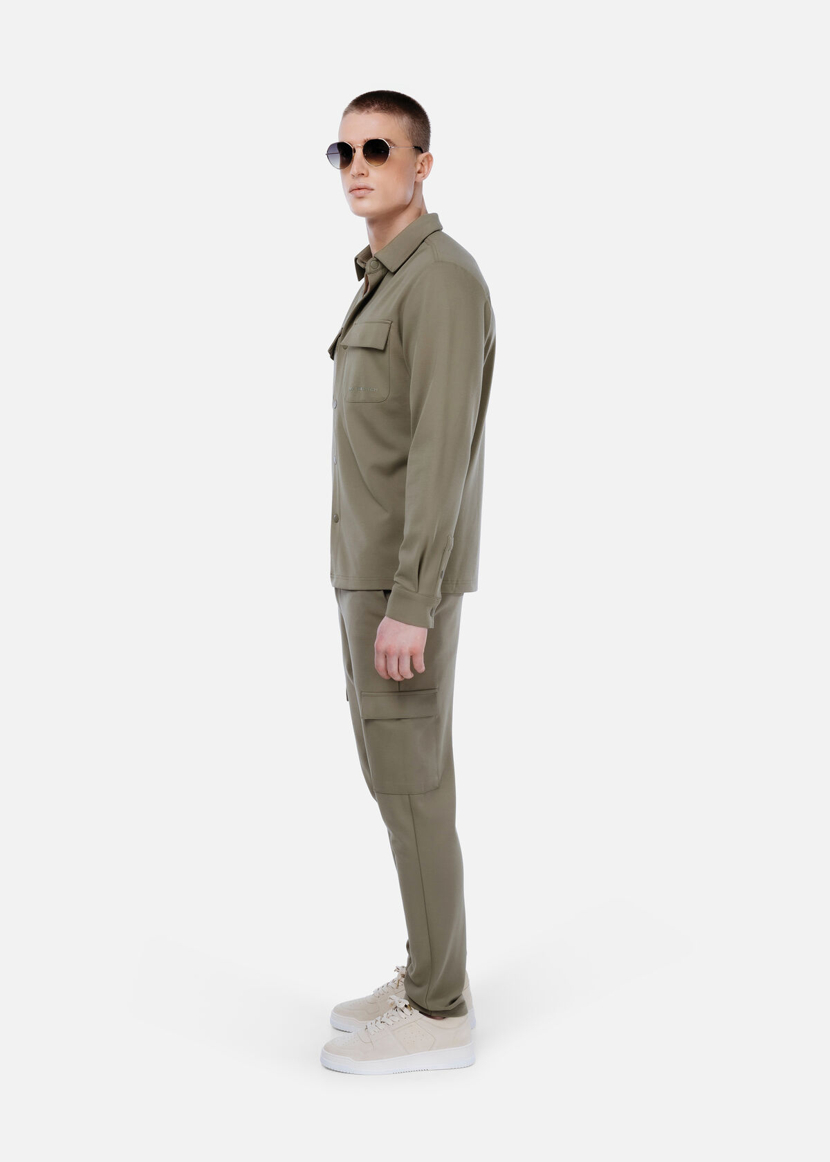 Smart Interlock Overshirt, Dark green, hi-res