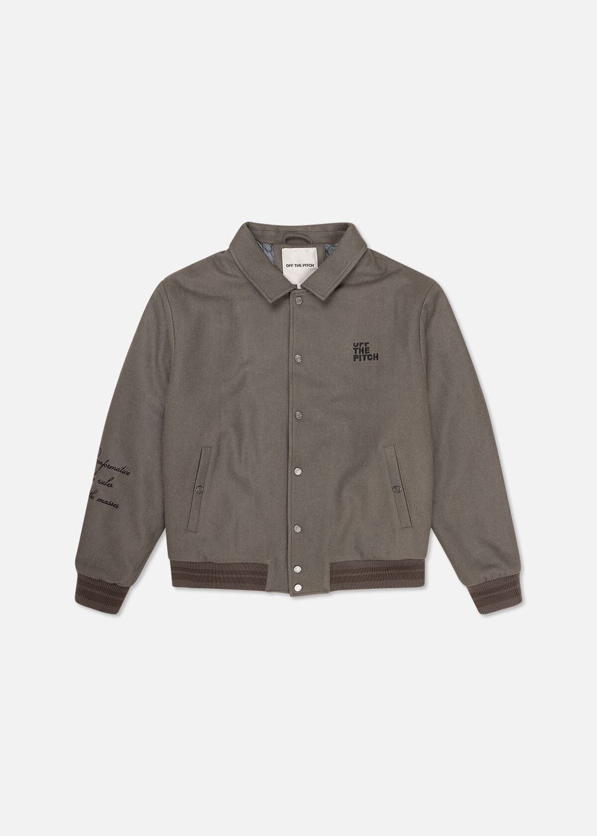 Graphic Varsity Jacket, Dark grey, hi-res