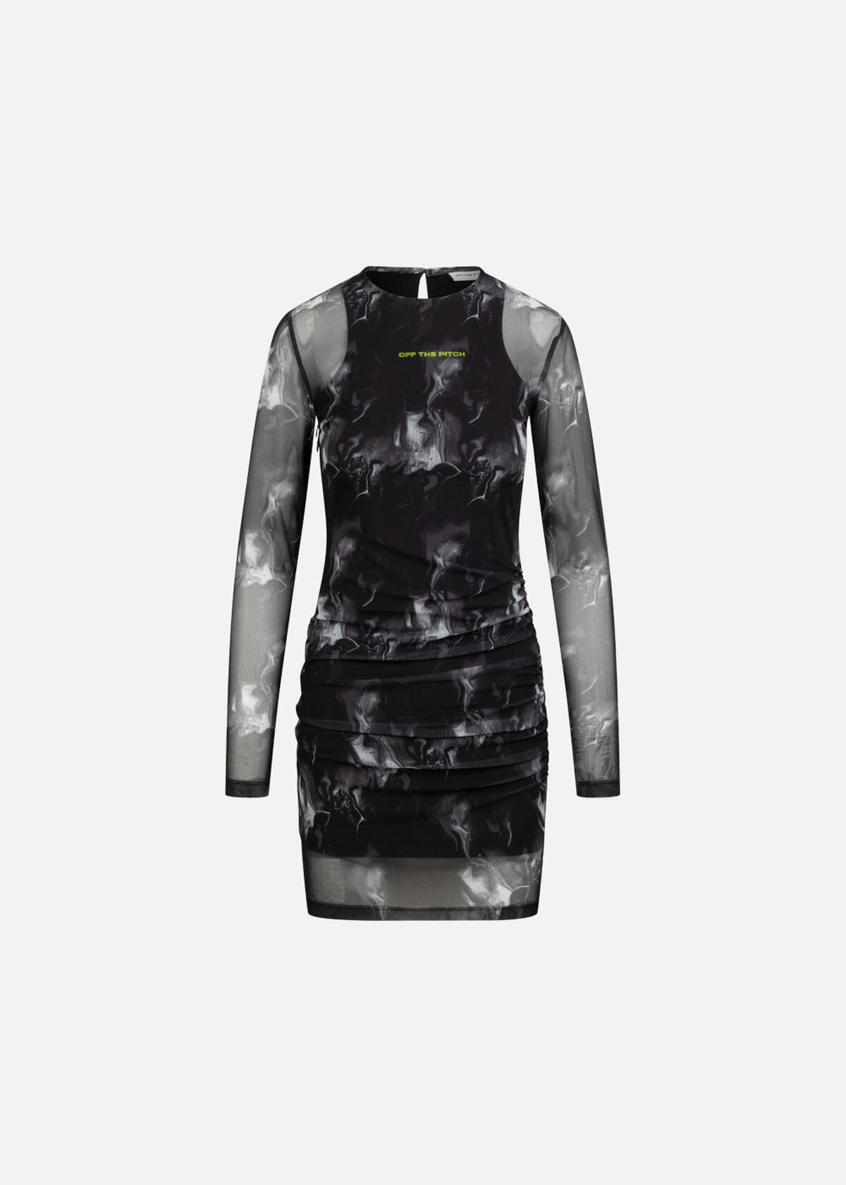 Marble Mesh Dress, Black, hi-res