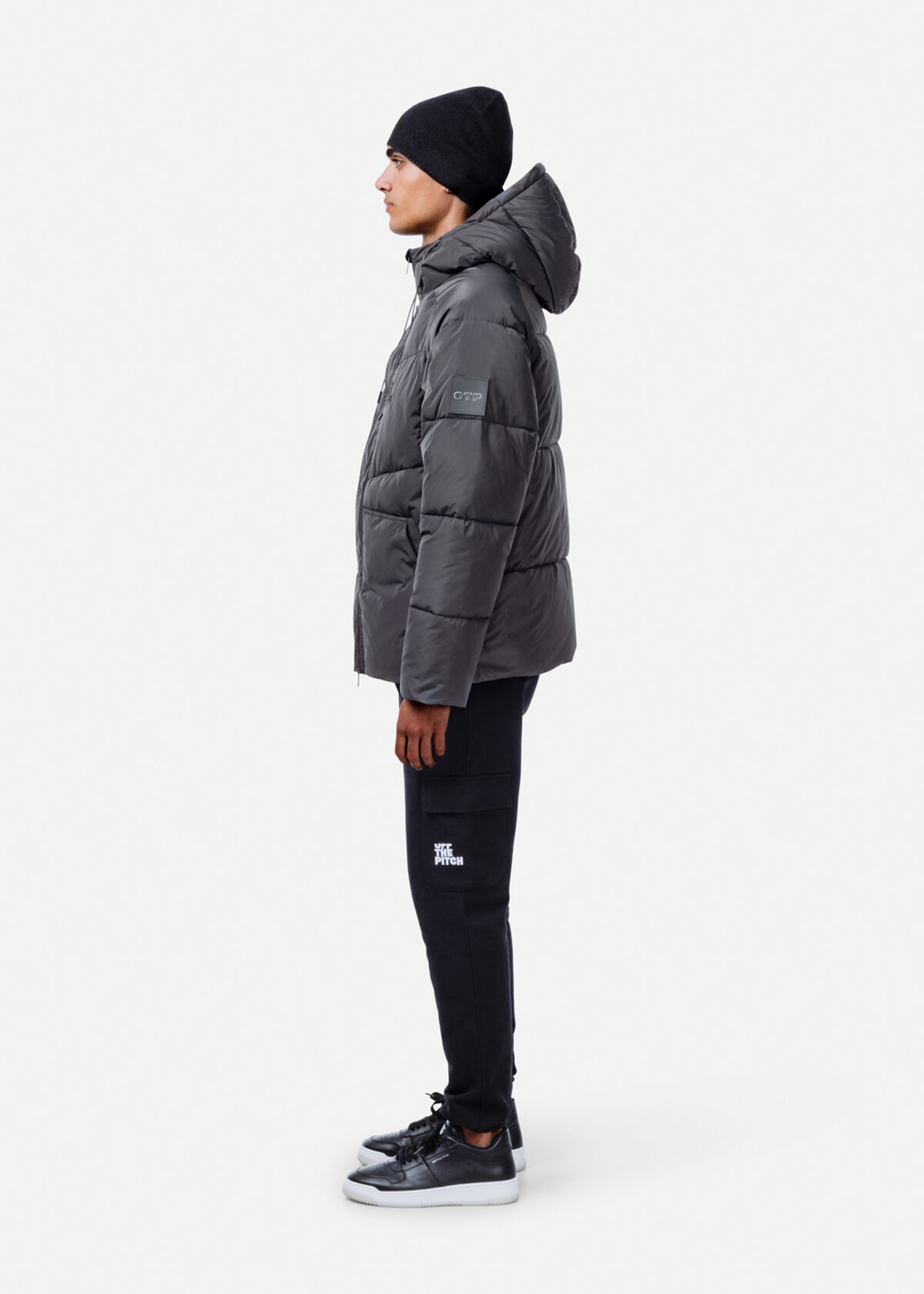 Short Down Jacket, Dark grey, hi-res